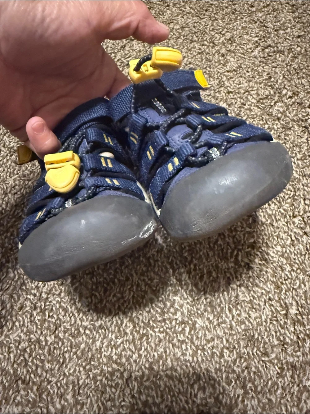 Keen Kids Navy Blue Closed-Toe Sandals with Yellow Accents